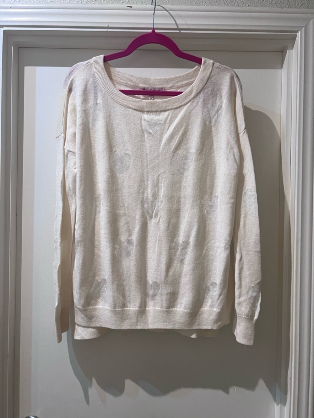Juicy Couture Cream Scoopneck Lightweight Sweater